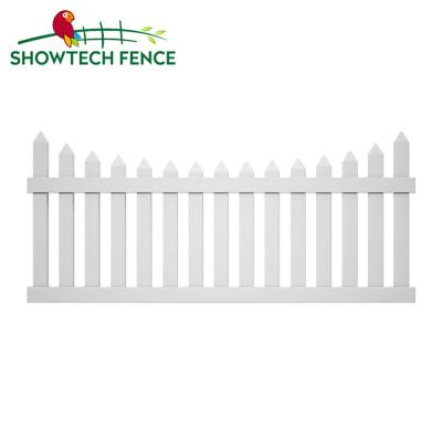 China Beautiful Cheap Easily Assembled Plastic Scallop Picket Garden Fence for sale