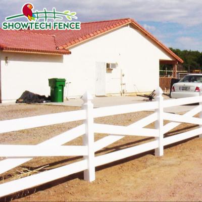 China Durable Easily Assembled PVC Rail Fence Horse Fence Panels Cross Rail Fence for sale