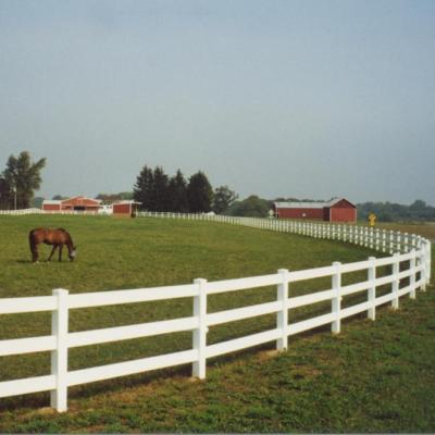 China Easily Assembled September Showtech Super White PVC Plastic Rail Animal Fence / Vinyl Field Fence for sale