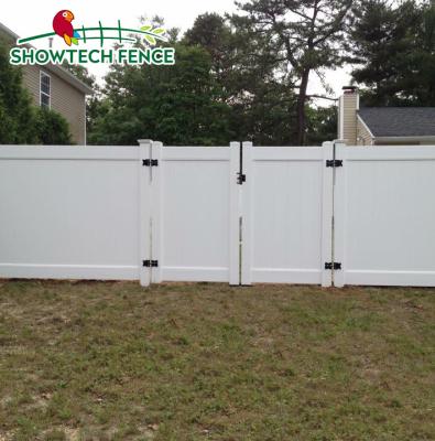 China Easily Assembled Cheap Basic Pvc Fence Track Designs Double Door For Privacy Fence for sale