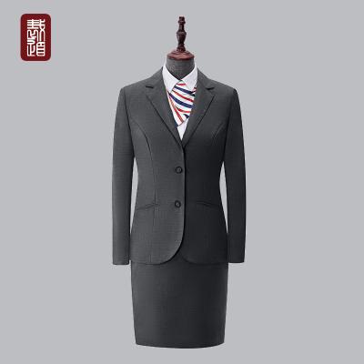 China Long Women Anti-Shrink Gray Suit Style Woolen Sets for sale