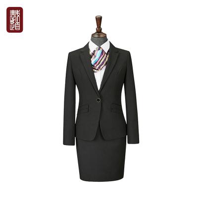 China Lady Anti-Shrink Black Formal Wear Front One Button Closure With Peaked Lapel NY1013 for sale