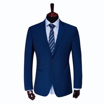 China American Style Anti Shrink Modern Fit 2 Piece Suit Royal Blue Pattern For Men for sale