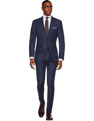 China Wholesale Anti-Shrink Mens Suits China Guangzhou Blue Check for sale