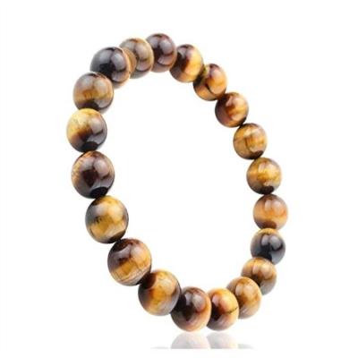 China Women Tiger Eye Stone Beads Bracelet Moss Agate Men's Elastic Natural Bangle Bracelet for sale