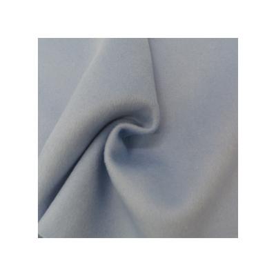 China Wind proof double face fabric silk wool solid fabric mid weight light weight plain dyed color covering fleece woven fabric for dress for sale