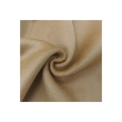 China Wind Proof Double Face Camel Fabric Wool Plain Dyed Color Covering Fleece Woven Fabric For Overcoat for sale