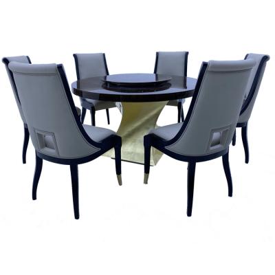 China modern turntable dining table with turntable dining furniture for sale