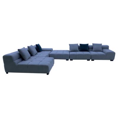 China Sofa Hot Selling Velvet Fabric L Shaped Tufted Chesterfield Sectional Sofa Set Living Room Furniture Modern for sale