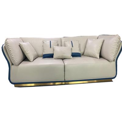 China Adorned 2021 Post-modern Lightweight Luxury Leathers Sofa Living Room Furniture for sale