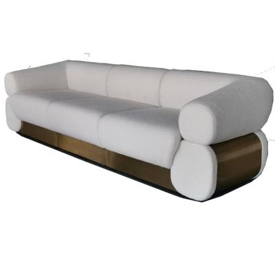 China Modern Sofa Set Furniture Living Room Living Room Sofa Curved Boucle Couch Luxury White for sale