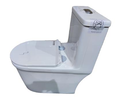 China Double-Flow 300mm 400mm WC Ceramic Pedestal Pan Siamese Ground Toilet Bathroom Drain for sale