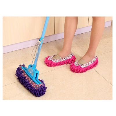 China Durable Hot Selling House Floor Polish Cleaning Cleaner Dusting Microfiber Foot Microfiber Chenille Dusting Shoes Mop Slipper for sale