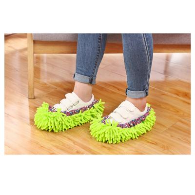 China Sale House Floor Floor Polish Pad Cleaner Viable Dusting Lazy Microfiber Chenille Slippers Cleaning Wiping Blanket for sale