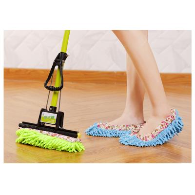 China Durable Mop Slippers Shoes Cover Washable Dust Cloth Microfiber Slippers Floor House Cleaning Mop Slippers for sale