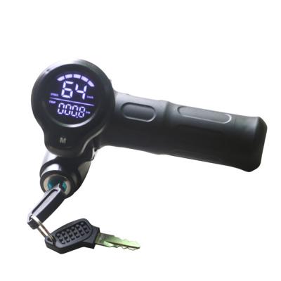 China Electric Scooter Ebike Display Screen Twist Throttle Handlebar Set Meter Throttle With Battery Indicator 36v 48v for sale