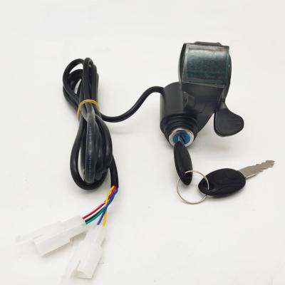 China Universal 12-72V Electric Throttle Scooter Ebike Thumb Throttle With Voltage Indicator Electric Lock for sale