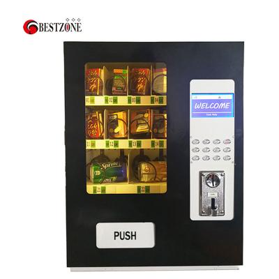 China Metal Combo Snack Vending Machine Cash Coin Beverage Vending Machine Combo Automatic Coin for sale