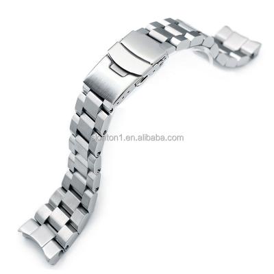 China 316L stainless steel Slonton 22mm bewitched curved endlink wristwatch bands bracelet with removable link screw for sale