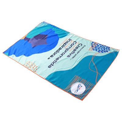 China Custom Logo Printed Light Weight Microfiber Towel Microfiber Camping Beach Blanket Customized Sublimation High Quality QUICK DRY for sale