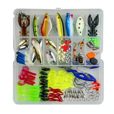 China 120pcs Fishing Lure Hook Swivel Sinker Pearl Combo Fishing Pliers Fishing 119pcs/box Set Kit 21*10.7*4.2cm for sale