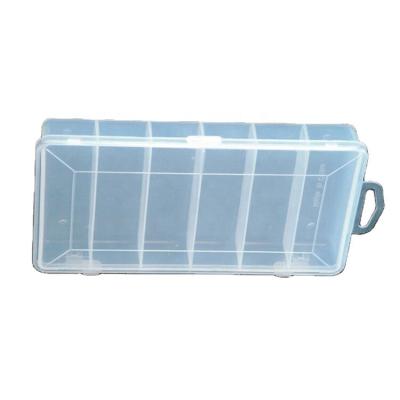 China Fishing Accessories Storage OEM 6 Compartments PP Transparent White Plastic Fishing Tackle Box For Fishing Lure Tackle Box for sale