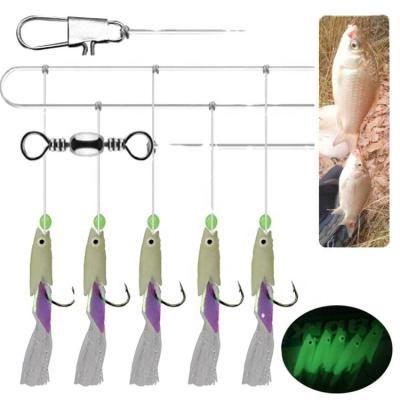 China 6pcs/set Hi-carbon Steel Sabiki Rig For Bright Sea Fishing Lures Combo Hooks 4#-1/0# for sale