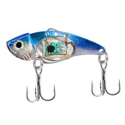 China Aluminum Alloy 8cm31g LED Fishing Lure Flashlight Glow Fishing Tackle Metal Spoon Light Fishing Wobblers for sale