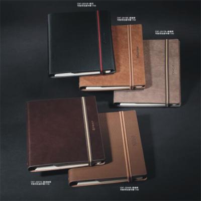 China Wholesale elastic band  Leather Diary Notebook Thermal Binding  SPP diary with ring binder for sale