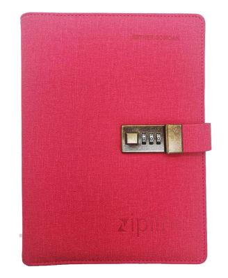 China Wholesale leather cover diary journal notebook printing with lock for gift for sale