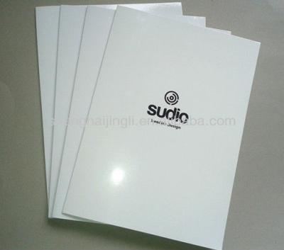 China Simple white business hot File Folder off printing with black logo design for sale