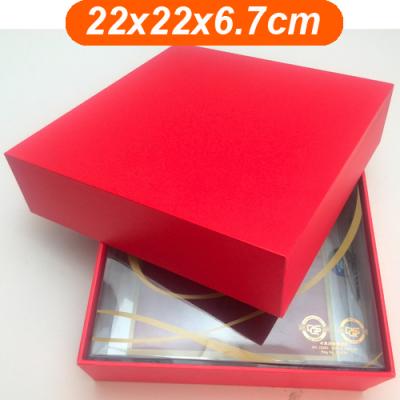 China Full Color Red Packaging Tea Paper Box Recycled with Clear Inner Tray Birdnest Boxes for sale