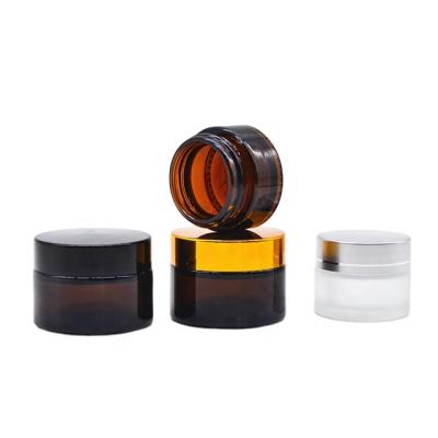 China China Cosmetic Supplier Amber Glass Cosmetic Cream Jars Cream Jar for sale