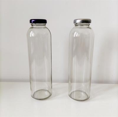 China Beverage Packaging 500ml 16oz Flint Juice Water Glass Milk Bottle With Hook Lid for sale