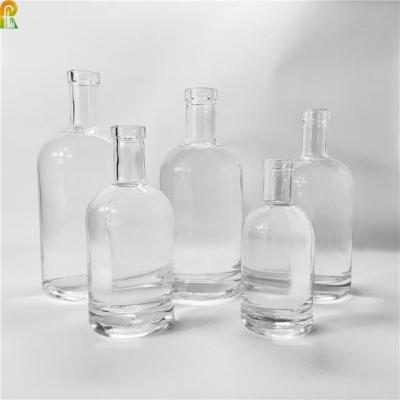 China Nordic essential oil 12 ounce 375ml 750ml 1000ml vodka glass liquor bottle with synthetic cork above the t for sale