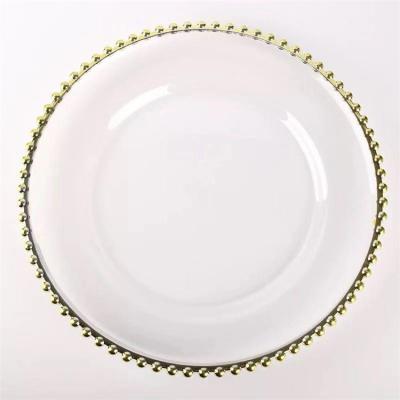 China Glass Using Selected Materials Skillful Design Chargers Plates Cheap Wedding Decorative Dinner Plate for sale