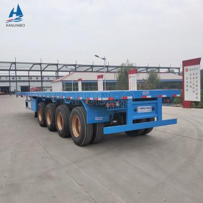 China New and Used 40ft Truck Trailer 20 Ton Heavy Duty Flatbed Trailers Trucks for sale