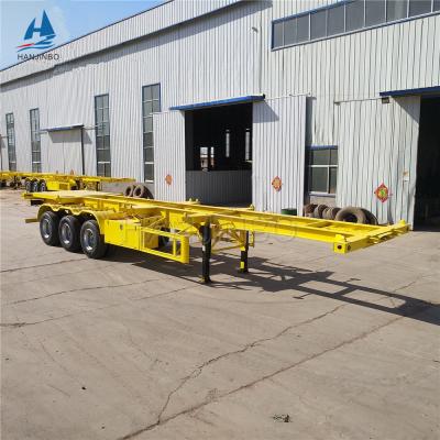 China 2021 Good Condition 3 Axles 40FT Container Skeleton Trailer Semi Truck Trailer for sale