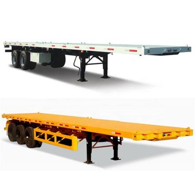 China Tri Axle Semi Trailer 40tons 50tons Container Truck Trailer Tri Axle Fuel Tanker Truck Flatbed Trailer for sale