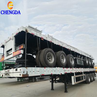 China Animal Vegetable Truck Trailer Black Hauling Stake Fence Semi Truck Trailer For Sale for sale