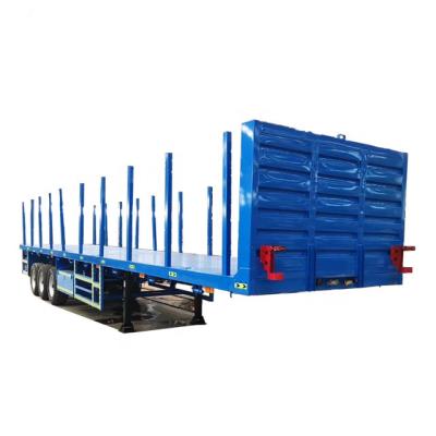 China 40 Ft Truck Trailer 60T 3 Axles Cargo Semi Trailer For Logostic Company With Side Wall for sale