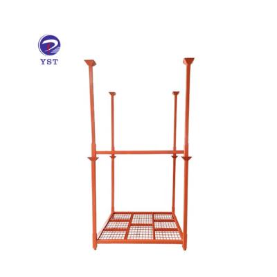 China Corrosion Protection Adjustable Heavy Foldable Steel Stacking Pallet Metal Storage Tire Detachable Rack for sale