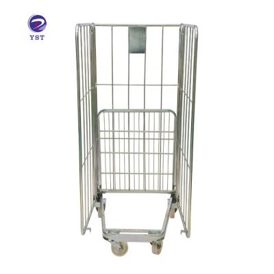 China Durable Industrial Storage 600kg Mild Steel Portable Wire Mesh Rollcage For Logistics for sale