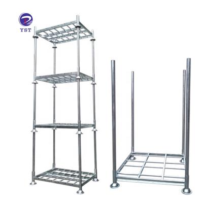 China Industrial Heavy Duty Portable Collapsible Warehouse Storage Corrosion Protection YST Metal Steel Stacking Rack for sale