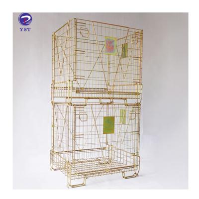 China Durable Collapsible Stackable Warehouse Cargo Storage Transport Metal Pet Preforms Wire Container for sale