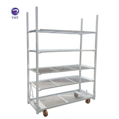 China Danish Garden Flower Cart Adjustable Space Saving Equipment Metal Transport Containers Rack Stillage Cart for sale