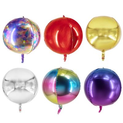 China Party Banquet Decoration Golobs22 Inch Round Foil 4D Balloon Round Shape Balloon For Wedding Stage Valentine's Day Wedding Decoration for sale