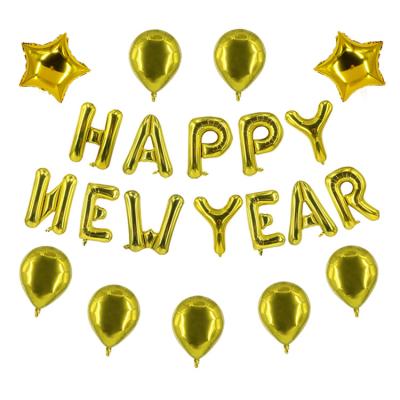 China Modern Golobs Happy New Year 2022 Balloons Christmas Party Decoration 16inch Letter Balloon Happy New Year Letter Set for sale