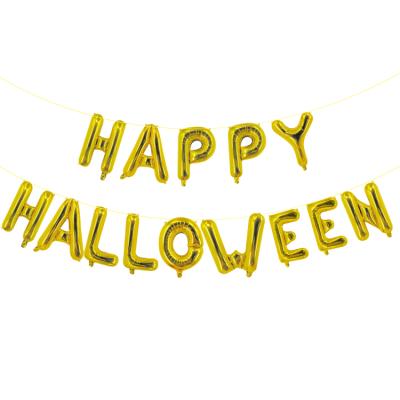 China Party Decoration 2022 Hot Sale Banner Set Happy Halloween Letter Foil Balloon Card Globos Package 16 Inch For Party Decoration for sale