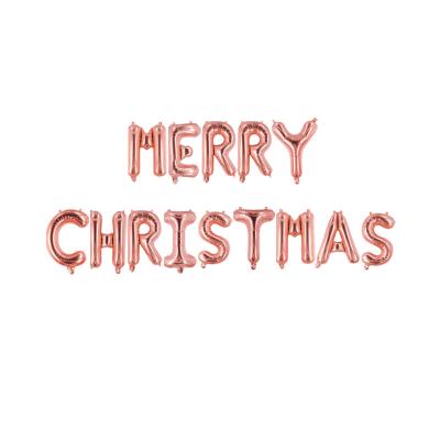 China Hot Sale Christmas Decoration 16 Inch Letter Merry Christmas Foil Balloon For Party Banner Banquet Decoration for sale